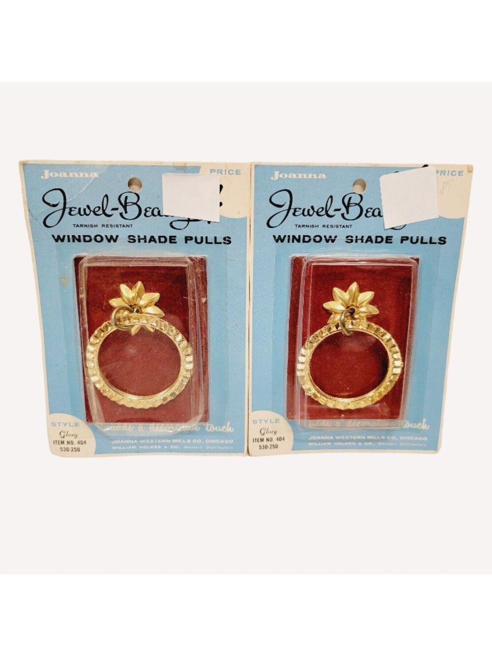 2 Jewel Beauty Glory Style Joanna Tarnish Resistant Window Shade Pulls Blinging